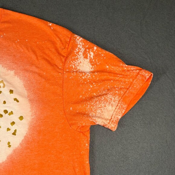 Gildan Womens XL Soul Full of Sunshine Orange Bleached Short Sleeve Graphic Tee - Picture 4 of 8